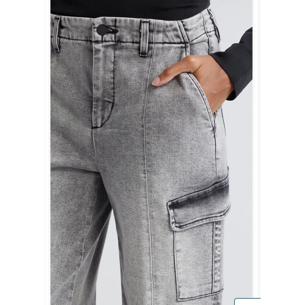 L’agence Brooklyn High Waist Wide Leg Cargo Utility Jeans Gray Women Size 27 - Picture 10 of 11